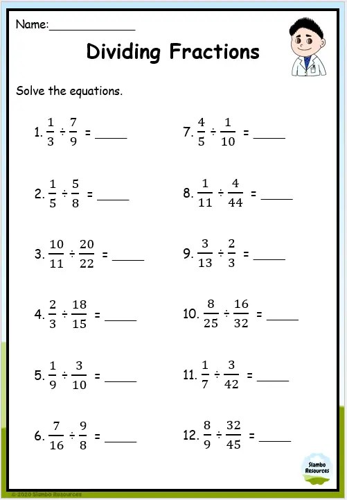 Grade 6 Equivalent Fractions Worksheets | Math Worksheets