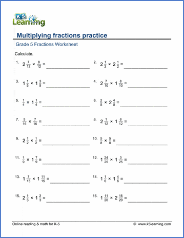Multiplying fractions practice worksheets | Worsheets library