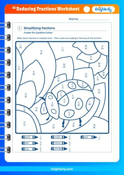 FREE Printable Reducing Fractions Worksheets for Kids [PDFs ...