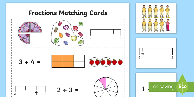 Fraction Representations Matching Cards (teacher made)
