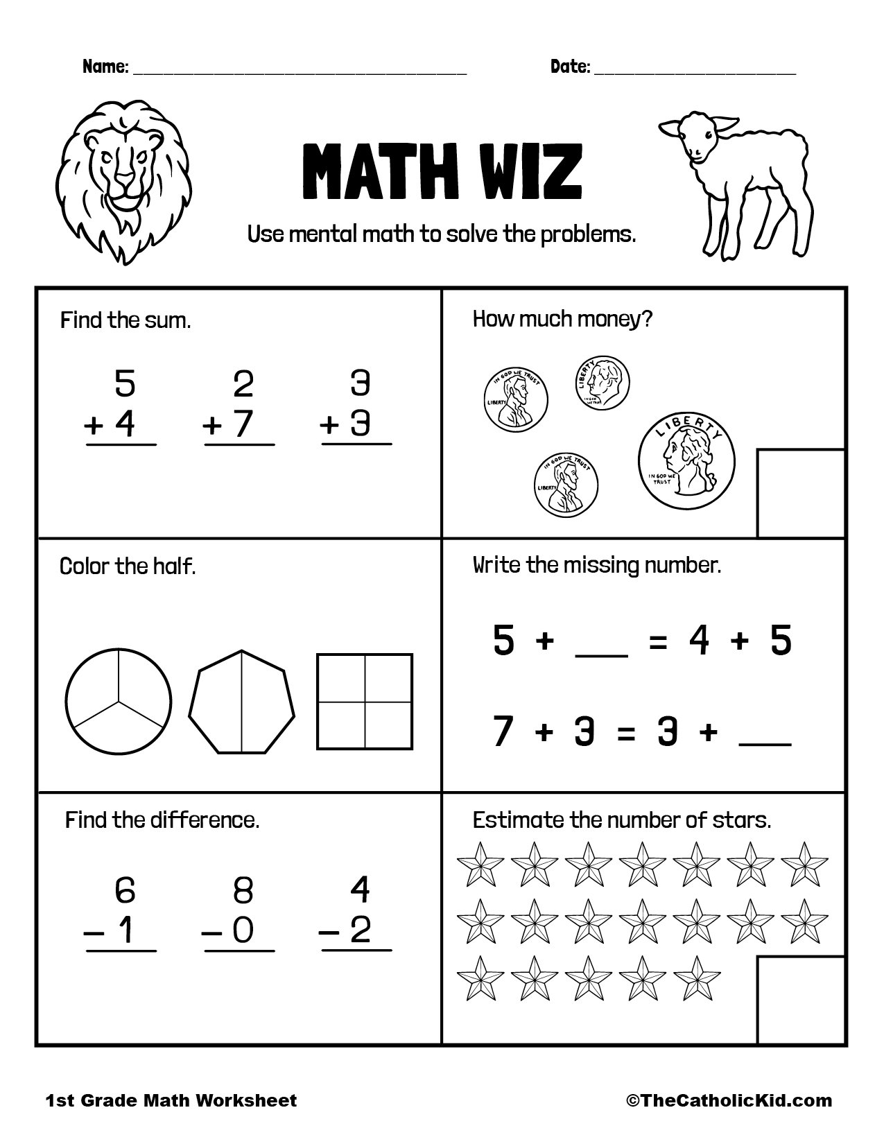 Fractions Archives - The Catholic Kid - Catholic Coloring Pages ...