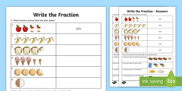 Write the Fraction Worksheet / Worksheet (teacher made)