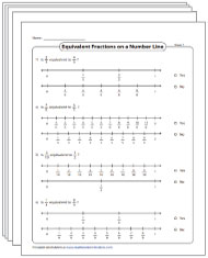 Equivalent Fractions Using Visual Models Worksheets