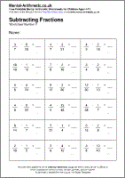Subtracting Fractions Worksheets - Free Printable PDF