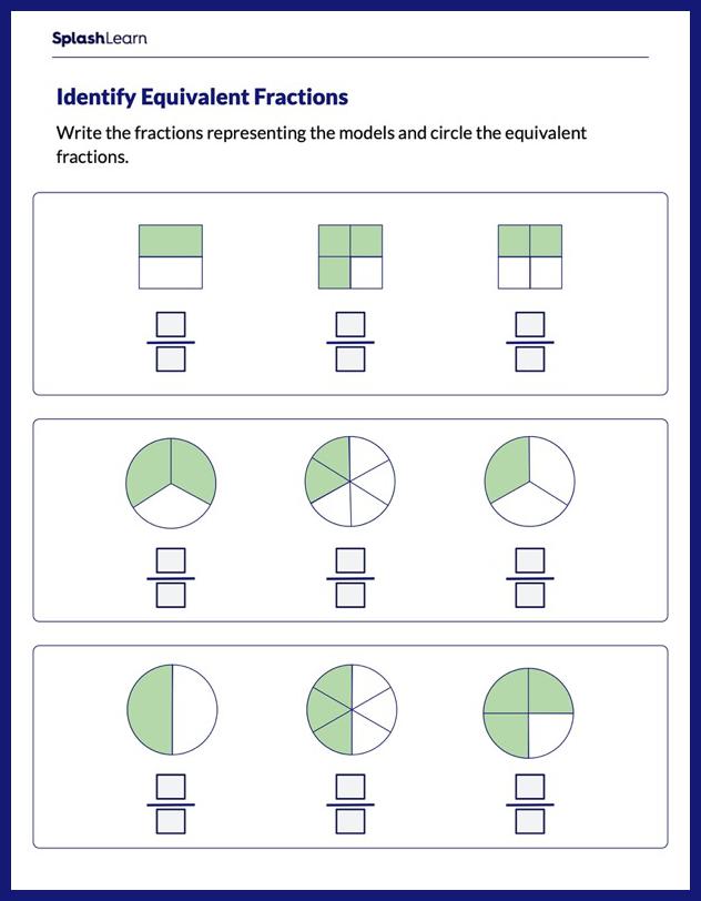 Fractions Worksheets for 3rd Graders Online SplashLearn Worksheets