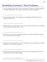 Fraction Word Problems Worksheets