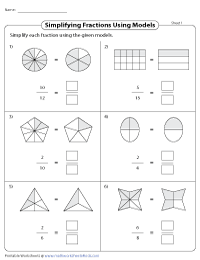 Simplifying Fractions Worksheets