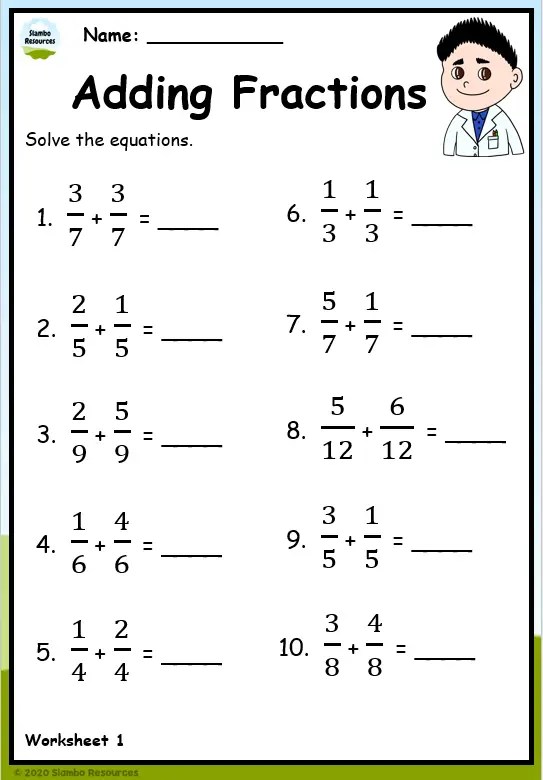 Grade 4 Fraction Worksheets | Free Printables | Math Worksheets