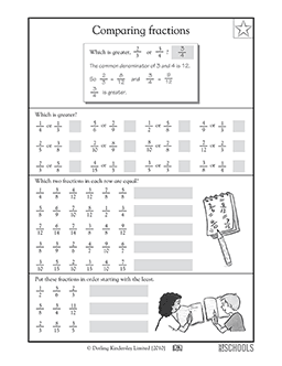 fraction worksheet 4th