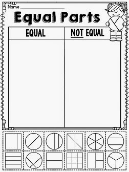 fraction worksheet for 1st grade