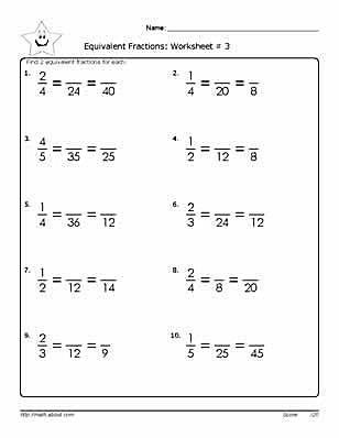 6th Grade Math Fraction Worksheets With Answers