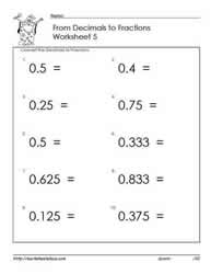 fraction worksheet for 6th grade