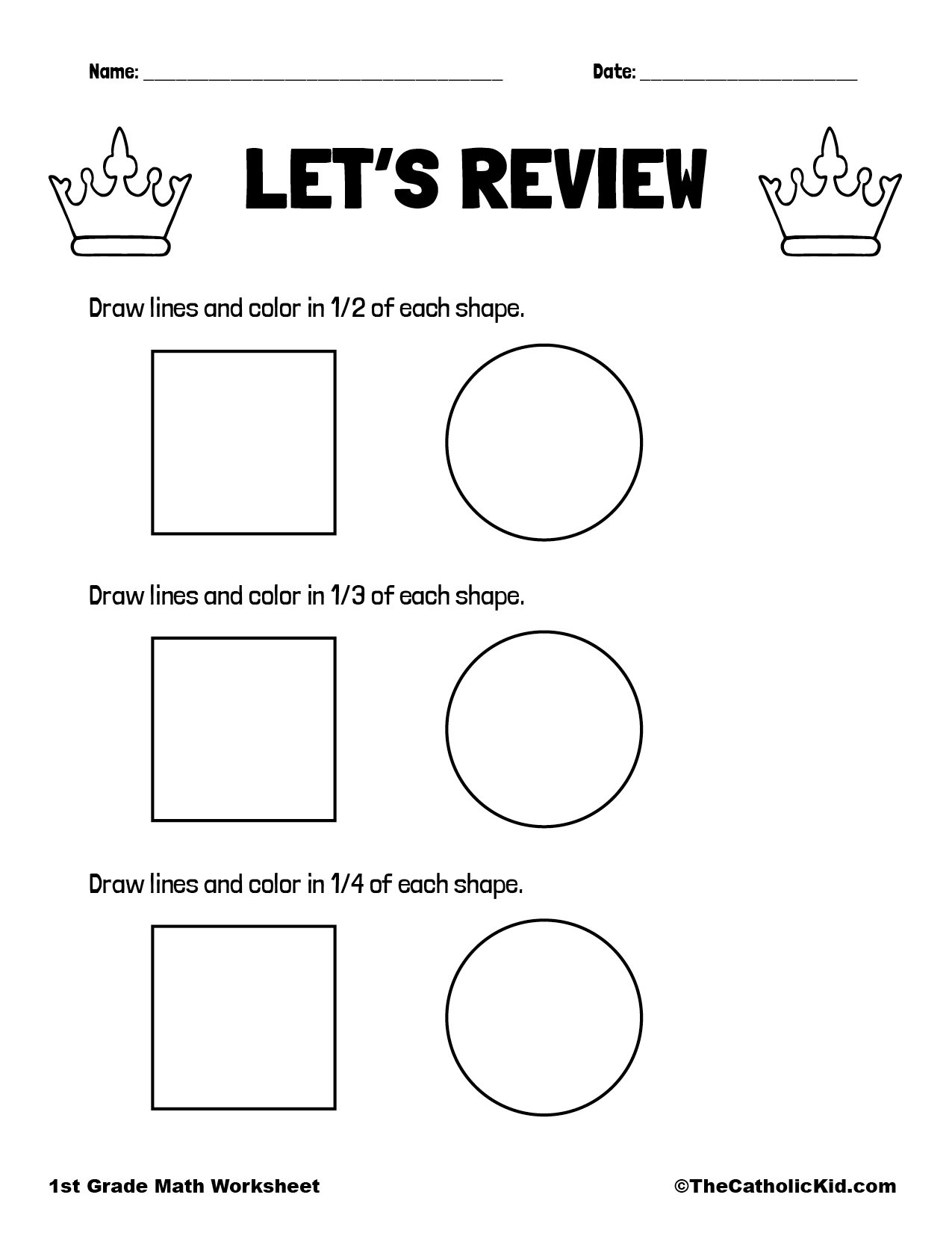 Fractions Archives - The Catholic Kid - Catholic Coloring Pages ...