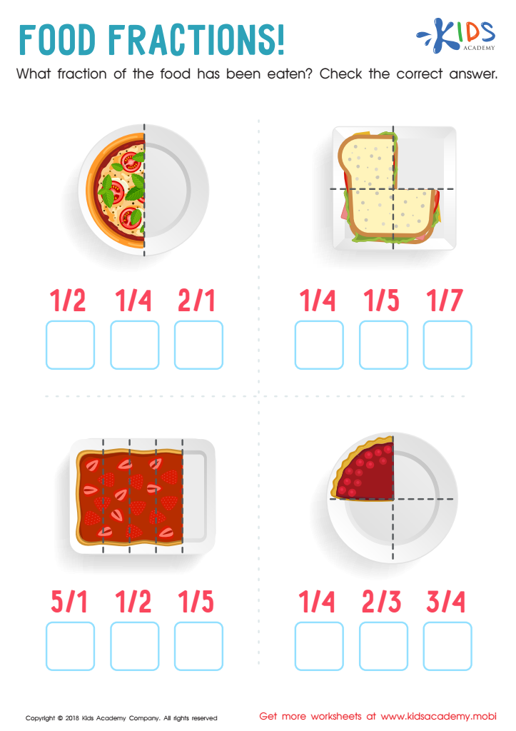 fraction worksheet for kids