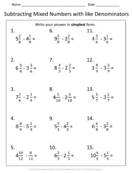 fraction worksheet fourth grade