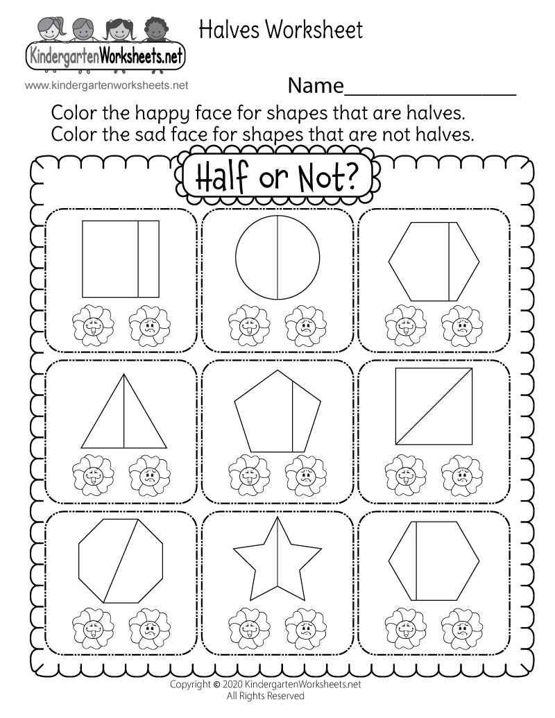 Halves Worksheet - Free Printable, Digital, &  PDF