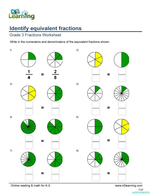 Fractions: interactive worksheets and online exercises | TopWorksheets