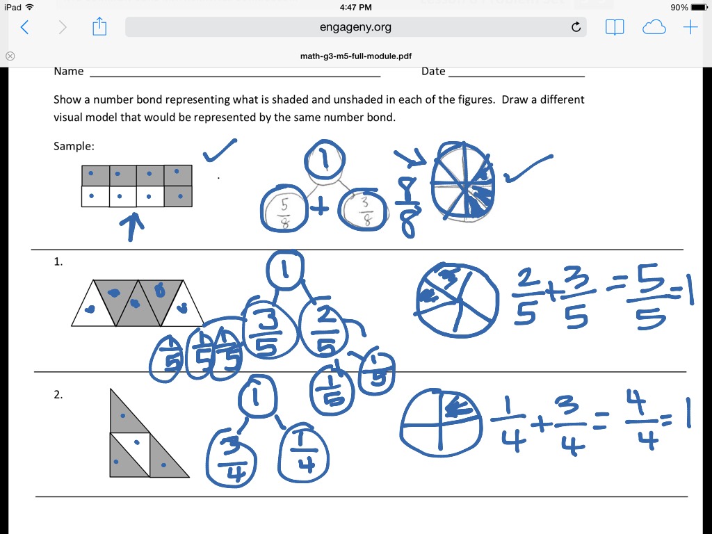 fraction worksheet third grade number bonds