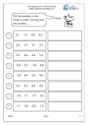 fractions and decimals worksheet 4th grade