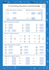 fractions and decimals worksheet for fourth graders