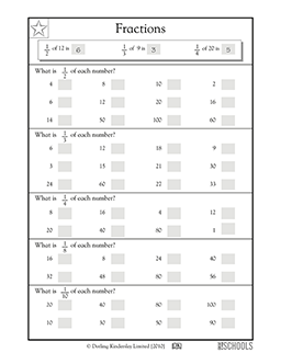 fractions and whole numbers worksheet
