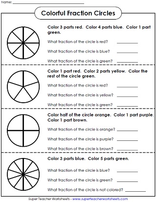Basic Fraction Worksheets &  Manipulatives