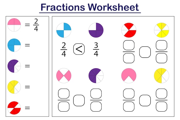 fractions for kindergarten worksheet