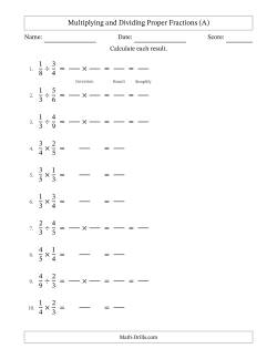 fractions free worksheet