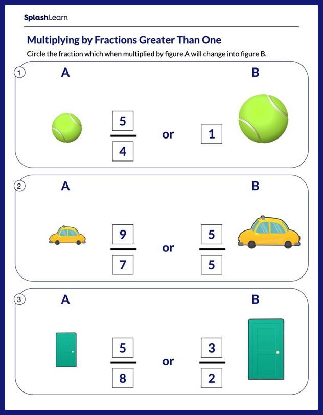 fractions greater than 1 worksheet