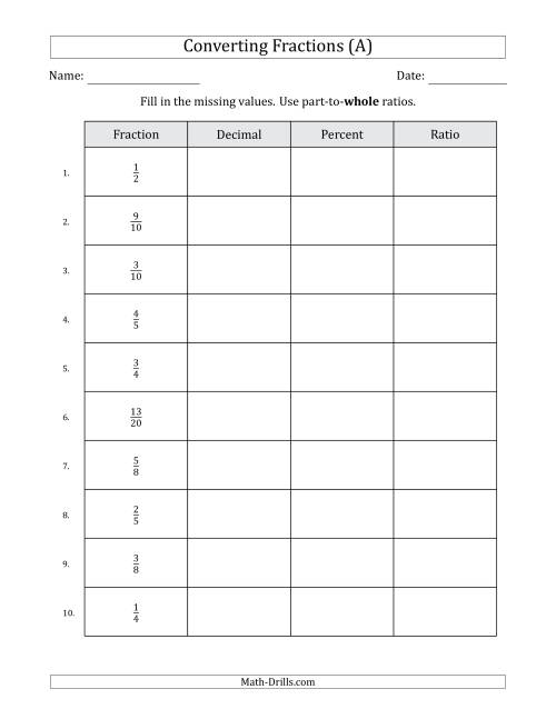 fractions into decimals worksheet