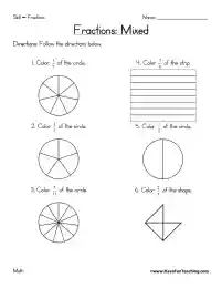 fractions mixed review worksheet