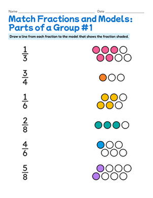 fractions of a group worksheet