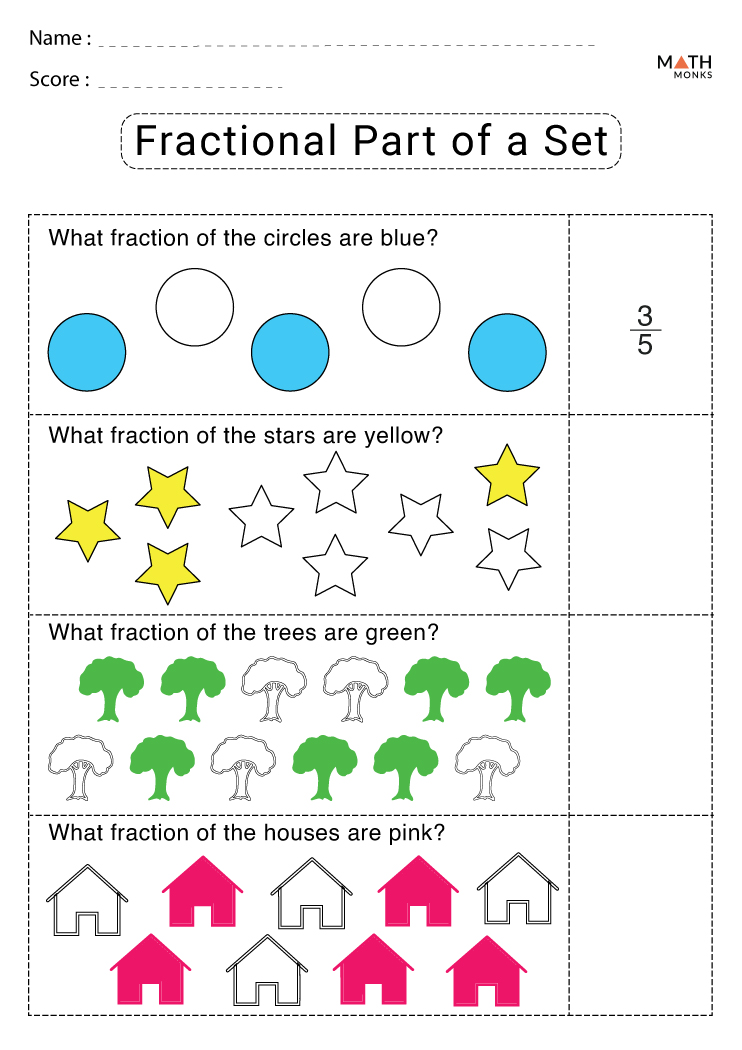 fractions of a set worksheet grade 4
