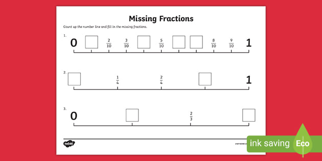 fractions on a number line worksheet grade 3