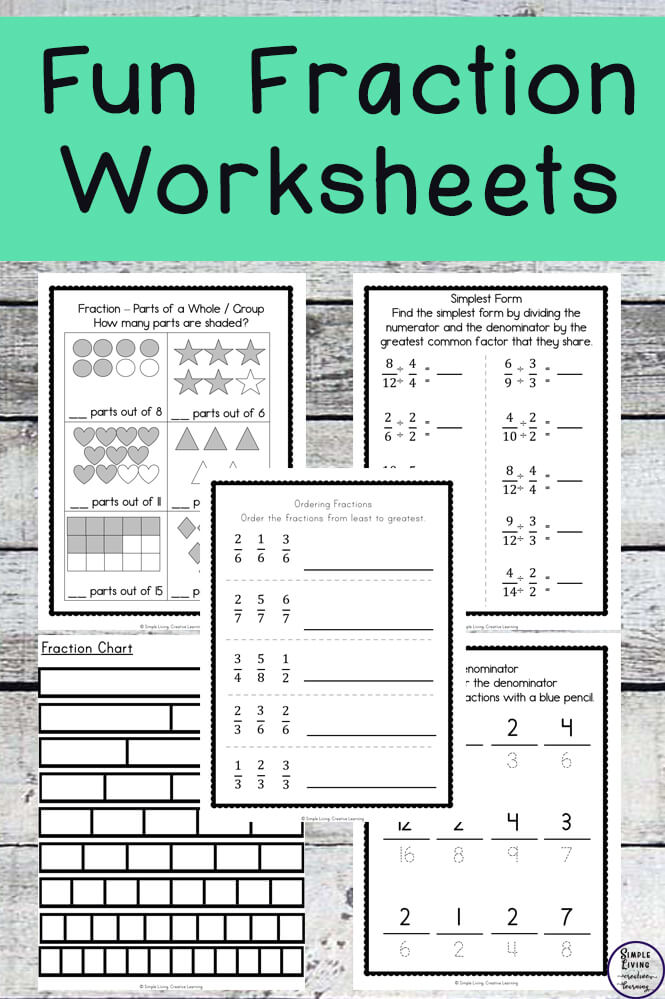 fractions review worksheet