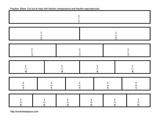 Fraction-Strips Worksheets