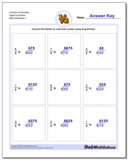 Fractions as Decimals: Fraction to Decimals by Division