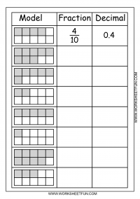 fractions to decimals worksheet