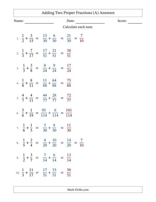 fractions with different denominators worksheet