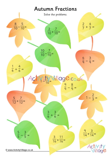 Adding and Subtracting Fractions with Like Denominators Worksheet ...