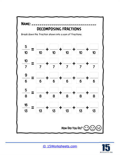 fractions worksheet 4th grade