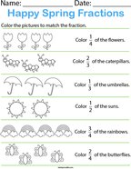 Second Grade Fractions Math Worksheets - Twisty Noodle