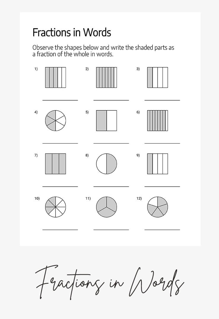 Fraction Worksheets Generator