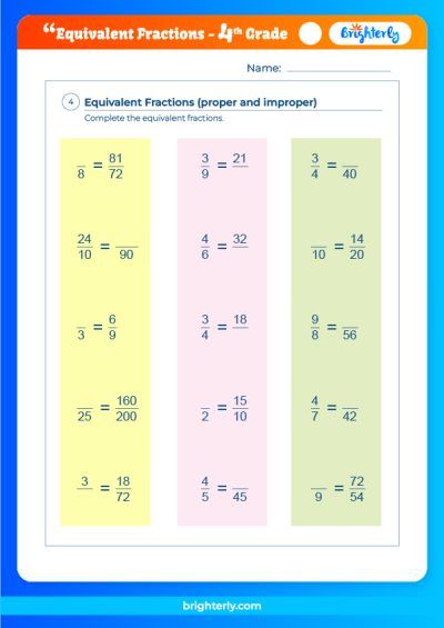 fractions worksheet grade 4 pdf