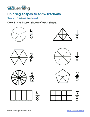 fractions worksheet online