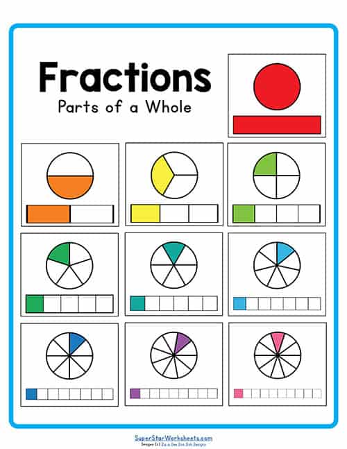 fractions worksheet printable
