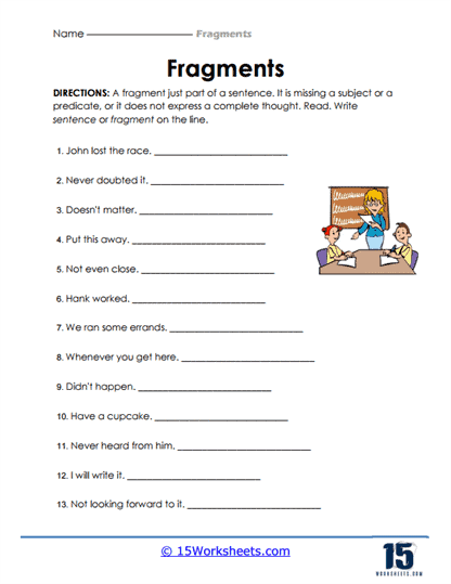 Fragments Worksheets - 15 Worksheets Library