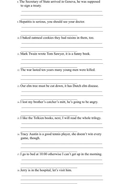 Fragments, Run-Ons, Comma-Splices Practice Exercises | Chegg.com