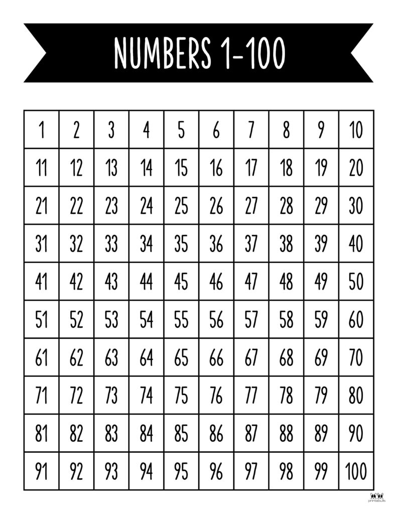 Hundreds Charts - 25 FREE Printables | Printabulls