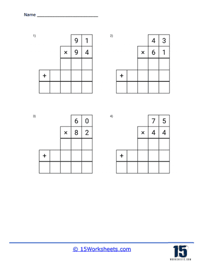 2 digit by 2 digit Multiplication Worksheets - 15 Worksheets Library